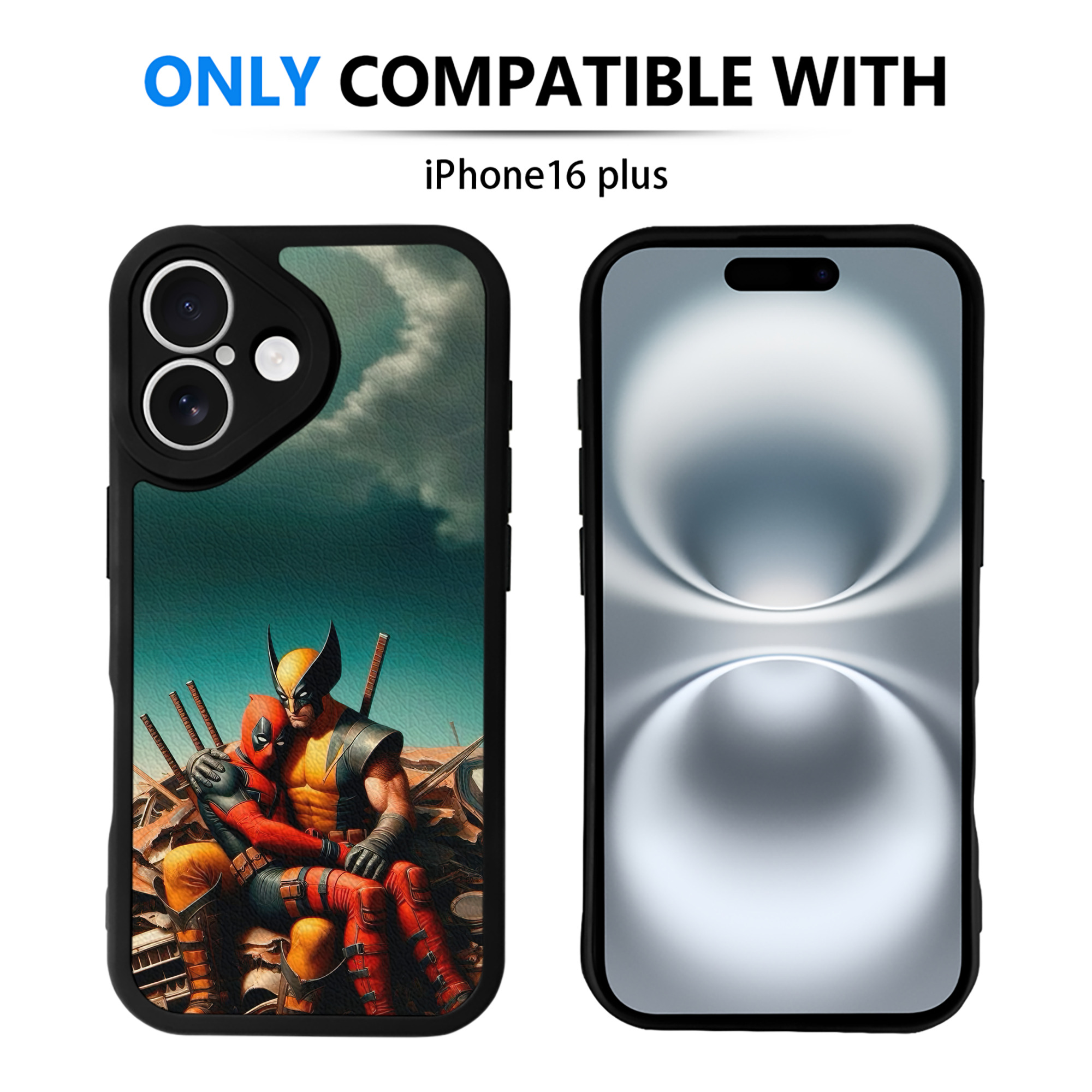 （画像用） Deadpool デッドプール 【iPhone 16シリーズ対応】シリコンスマホケース（レザー調） 材質：シリコン